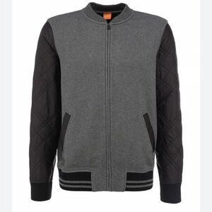 BOSS ORANGE Gray and Black Bomber Jacket